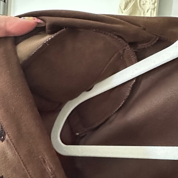 TANJAY | Vintage Brown Mixed Media Animal Print Embroidered Button Up Blouse - Picture 13 of 15